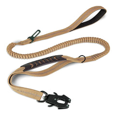 Tactical Bungee Dog Leash – Heavy Duty No-Pull Leash with Car Seatbelt Clip
