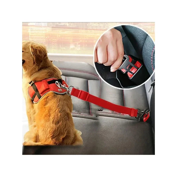 Adjustable Dog Car Safety Seatbelt – Pet Travel Restraint Harness Clip