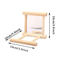 8-Piece Parrot Bird Toy Set – Wooden Chew Toys with Swing, Ball, Bell & Perch