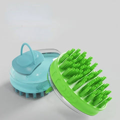Dog Bath Brush with Soap Dispenser – Silicone Pet Washing & Massage Grooming Brush