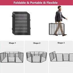 Outdoor Pet Fence Outdoor Dog Fence, 40" Dog Pen Indoor 14 Panels Puppy Playpen Anti-Rust Exercise Pen with Large Door Temporary