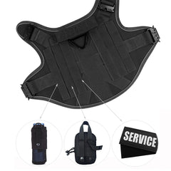 Reflective Dog Harness with 4 Metal Buckles Military Pet Training Vest Harnesses Leash Patches Tactical Large Dogs Accessories