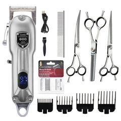 Professional All-Metal Pet Hair Clipper – Rechargeable Low-Noise Grooming Trimmer