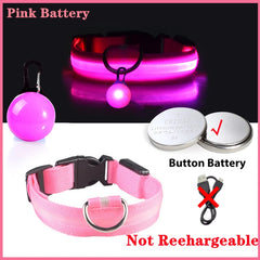 USB LED Glowing Dog Collar with Pendant