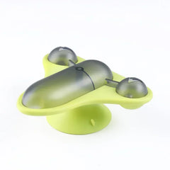 Rotating Flying Chair Cat Teaser Toy – Interactive Food Dispensing Cat Toy