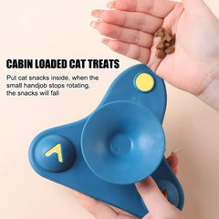 Rotating Flying Chair Cat Teaser Toy – Interactive Food Dispensing Cat Toy