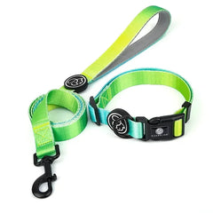 Gradient Color Dog Collar & Leash Set – Luxury Personalized Harness for Small, Medium & Large Dogs