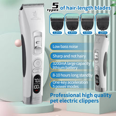 Fenice Cordless Pet Hair Clipper – Rechargeable Dog & Cat Grooming Trimmer Set