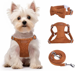 Dog Harness and Leash Set No Pull Adjustable Puppy Harness with Multifunction Dog Leash and Collar Soft No Choke Escape Proof