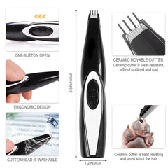Electric Pet Clipper Grooming Kit – Rechargeable Hair Trimmer for Dogs & Cats
