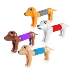 4PCS Dog Telescopic Pop Tubes – Autism Sensory Fidget Toys for Kids & Party Favors