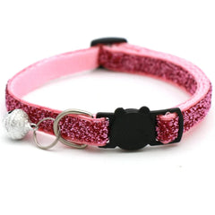 2PCS   Cat Collar Adjustable with Bell Breakaway Adjustable Kitten Cat Sequin Collar Neck Strap Cat Pet Supplies Puppy Accessori