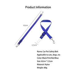 Adjustable Dog Car Safety Seatbelt – Pet Travel Restraint Harness Clip