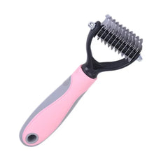 Double-Sided Pet Fur Knot Cutter – Dog & Cat Grooming Shedding Comb Brush