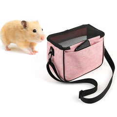 Portable Hamster & Guinea Pig Carrier Bag – Breathable Travel Case with Detachable Strap for Small Pets