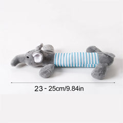 Stuffingless Plush Squeaky Dog Toy with Crinkle Sounds