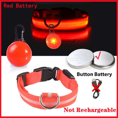 USB LED Glowing Dog Collar with Pendant