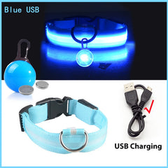 USB LED Glowing Dog Collar with Pendant