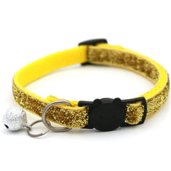 2PCS   Cat Collar Adjustable with Bell Breakaway Adjustable Kitten Cat Sequin Collar Neck Strap Cat Pet Supplies Puppy Accessori