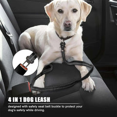 Tactical Bungee Dog Leash – Heavy Duty No-Pull Leash with Car Seatbelt Clip