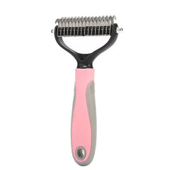 Double-Sided Pet Fur Knot Cutter – Dog & Cat Grooming Shedding Comb Brush