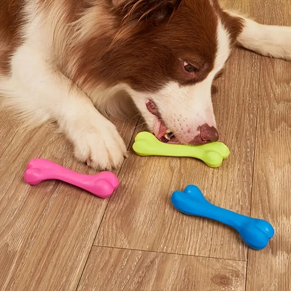 Soft Bone Shape Toy; Dog Teething Training Bite Resistant Chew Toys