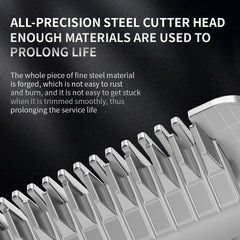 Professional All-Metal Pet Hair Clipper – Rechargeable Low-Noise Grooming Trimmer