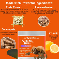 TenderTouch Calming Chews for Dogs – 120 Soft Chews (180g / 6.35oz)