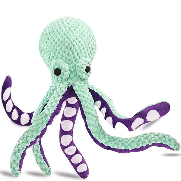 Plush Octopus Dog Toy – Interactive Squeaky Companion