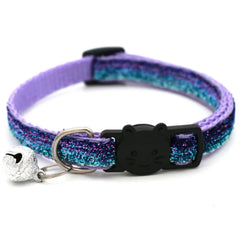 2PCS   Cat Collar Adjustable with Bell Breakaway Adjustable Kitten Cat Sequin Collar Neck Strap Cat Pet Supplies Puppy Accessori