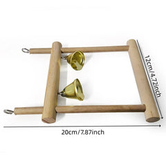 8-Piece Parrot Bird Toy Set – Wooden Chew Toys with Swing, Ball, Bell & Perch