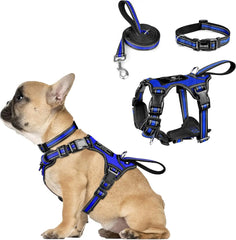 All-in-One Reflective Dog Harness, Collar & Leash Set – No-Pull Adjustable Pet Harness for Puppies & Small/Medium/Large Dogs