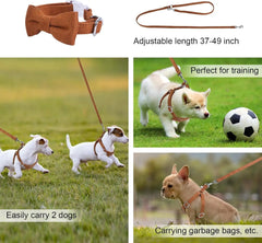 Dog Harness and Leash Set No Pull Adjustable Puppy Harness with Multifunction Dog Leash and Collar Soft No Choke Escape Proof
