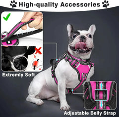 All-in-One Reflective Dog Harness, Collar & Leash Set – No-Pull Adjustable Pet Harness for Puppies & Small/Medium/Large Dogs