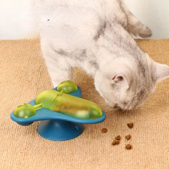 Rotating Flying Chair Cat Teaser Toy – Interactive Food Dispensing Cat Toy