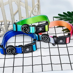 Gradient Color Dog Collar & Leash Set – Luxury Personalized Harness for Small, Medium & Large Dogs