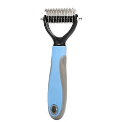 Double-Sided Pet Fur Knot Cutter – Dog & Cat Grooming Shedding Comb Brush
