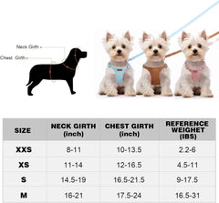 Dog Harness and Leash Set No Pull Adjustable Puppy Harness with Multifunction Dog Leash and Collar Soft No Choke Escape Proof