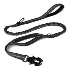 Tactical Bungee Dog Leash – Heavy Duty No-Pull Leash with Car Seatbelt Clip