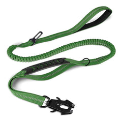 Tactical Bungee Dog Leash – Heavy Duty No-Pull Leash with Car Seatbelt Clip
