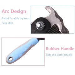 Double-Sided Pet Fur Knot Cutter – Dog & Cat Grooming Shedding Comb Brush