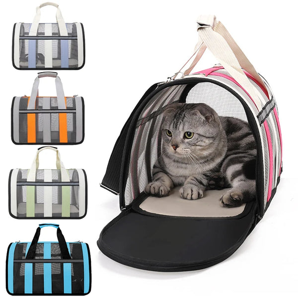 Portable Foldable Pet Carrying Bag – Breathable Handbag for Cats & Small Dogs